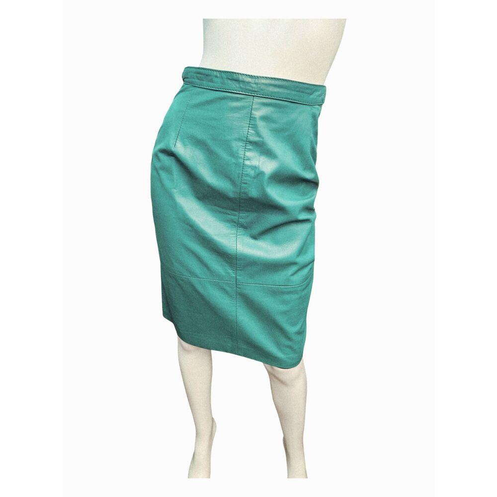 Comint Green Leathef Pencil Skirt Womens Size XS NEW WITH TAGS - Picture 2 of 10